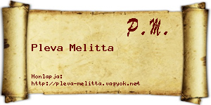 Pleva Melitta névjegykártya